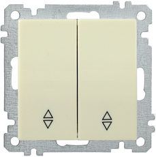 ВС10-2-2-Б Выключатель двухклавишный проходной 10А BOLERO кремовый