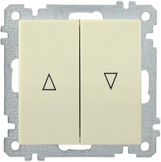 ВС10-1-5-Б Выключатель двухклавишный жалюзи BOLERO кремовый