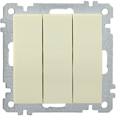 ВС10-3-0-Б Выключатель трехклавишный 10А BOLERO кремовый