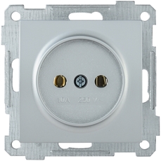 РС10-1-0-Б Розетка без заземляющего контакта 10А BOLERO серебряный