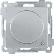 РС16-1-0-Б Розетка с заземляющим контактом с защитной шторкой и крышкой 16А BOLERO серебрянная
