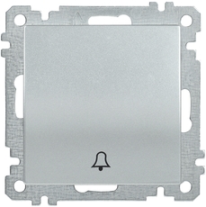 ВС10-1-4-Б Выключатель одноклавишный кнопочный 10А BOLERO серебрянный