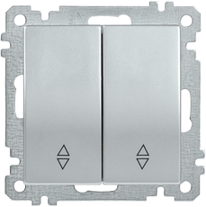 ВС10-2-2-Б Выключатель двухклавишный проходной 10А BOLERO серебрянный