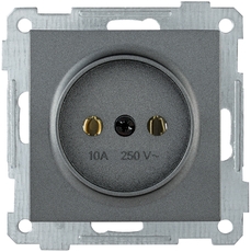 РС10-1-0-Б Розетка без заземляющего контакта 10А BOLERO антрацит