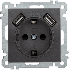 РЮш10-1-Б Роз. с з/к с з/ш 16А USBх2 2,1А BOLERO антр.