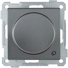 РС16-1-0-Б Розетка с заземляющим контактом с защитной шторкой и крышкой 16А BOLERO антрацит