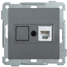 РТ12-1-Б Розетка телефонная RJ12 BOLERO антрацит