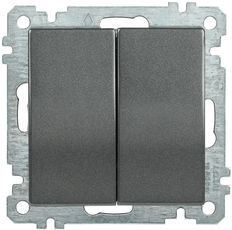 ВС10-2-0-Б Выключатель двухклавишный 10А BOLERO антрацит