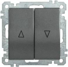 ВС10-1-5-Б Выключатель двухклавишный жалюзи BOLERO антрацит