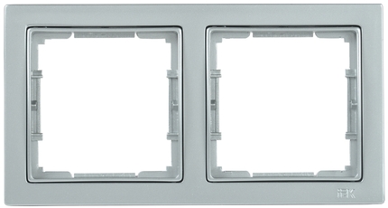 РУ-2-БС Рамка двухместная квадратная BOLERO Q1 серебряный