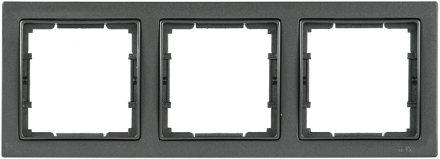 РУ-3-БА Рамка трехместная квадратная BOLERO Q1 антрацит