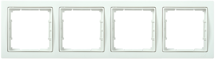 РУ-4-ББ Рамка четырехместная квадратная BOLERO Q1 белый