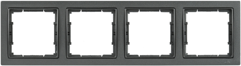 РУ-4-БА Рамка четырехместная квадратная BOLERO Q1 антрацит