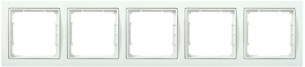 РУ-5-ББ Рамка пятиместная квадратная BOLERO Q1 белый