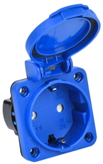 Розетка панельная РП16-3 2Р+РЕ 16А з/к з/ш с крышкой IP54 синяя MAGNUM