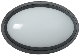 Светильник светодиодный ДБП-12w 4000K 840Лм IP65 овальный пластиковый черный