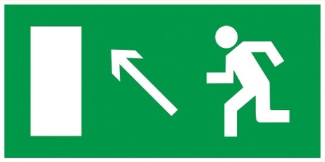Этикетка самоклеящаяся 100х50мм Направление к эвакуационному выходу налево вверх