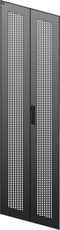 Дверь перфорированная двустворчатая для шкафа LINEA N 18U 600мм черная