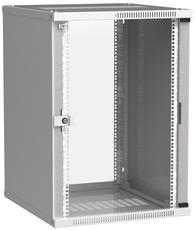 Шкаф LINEA WE 18U 600x650мм дверь стекло серый