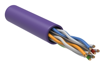 Витая пара U/UTP кат.6 4х2х23AWG solid LSZH 305м фиол. ITK