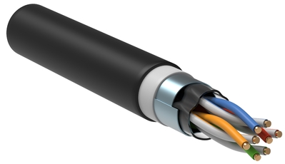 Витая пара F/UTP кат. 5E 4х2х24AWG solid LSZH/LDPE черный ITK