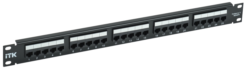 Патч-панель 1U телефонная кат. 3 25 портов 110 IDC