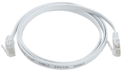 Шнур коммутационный ITK плоский кат.6 UTP 5м белый