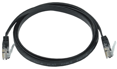 Шнур коммутационный ITK плоский кат.6 UTP 5м чёрный