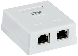 Настенная информационная розетка RJ45 кат. 6 FTP 2-порт