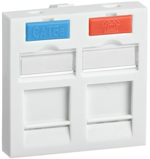 Вставка 45х45мм для 2 модулей Keystone Jack с маркером