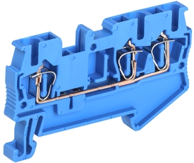 Клемма пружинная КПИ 3в-2,5 3 вывода 31А синий