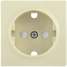 Накладка розетка с заземляющим контактом с защитными шторками BOLERO кремовый