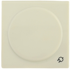 Накладка розетка с заземляющим контактом с крышкой BOLERO кремовый