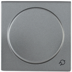 Накладка розетка с заземляющим контактом с крышкой BOLERO антрацит