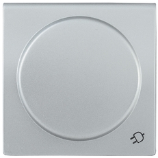 Накладка розетка с заземляющим контактом с крышкой BOLERO серебряный
