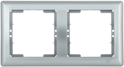 Рамка 2 местная горизонтальная BOLERO серебряный