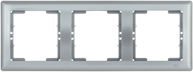 Рамка 3 местная горизонтальная BOLERO серебряный