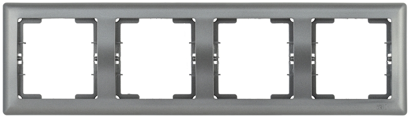 Рамка 4 местная горизонтальная BOLERO антрацит