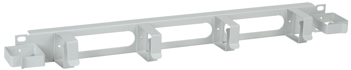 Органайзер кабельный1U 2 боковых горизонт. и 4 вертик. кольца серый