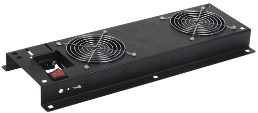 Панель вентиляторная с выключателем 2 модуля черная