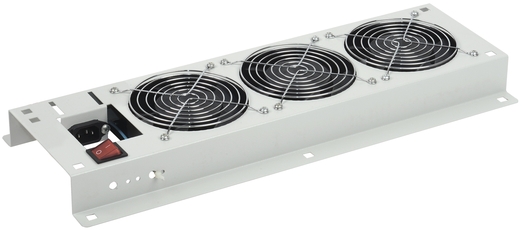 Панель вентиляторная с выключателем 3 модуля серая