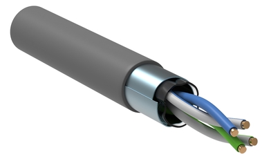 Витая пара F/UTP кат.5E 2х2х24AWG solid LSZH 500м серый ITK