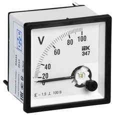 Вольтметр 100В 72х72 AC непосредственного включения Э47