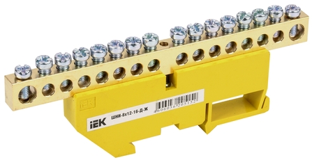 Шина PE земля на DIN-изоляторах ШНИ-8х12-16-Д-Ж