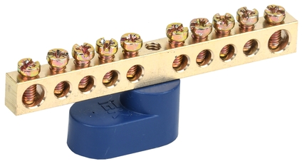 Шина N ноль на одном угловом изоляторе ШНИ-6х9-10-У1-С