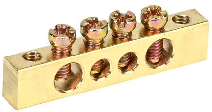 Шина PEN земля-ноль 6х9мм 4/2 (4группы/крепеж по краям)