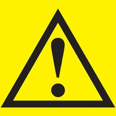 Знак безопасности 150х150мм Внимание. Опасность.