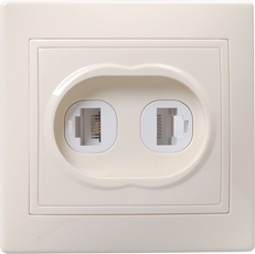 КВАРТА Розетка двойная компьютерная и телефонная бежевая