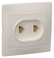 КВАРТА Розетка двойная телефонная бежевая