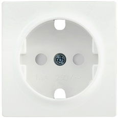 Накладка розетка с заземляющим контактом с защитными шторками BOLERO белый
